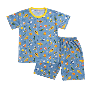 Paket Baju Kaos Full Print Setelan Anak Laki Laki Karakter Labubu Smile Keren Import 1 - 10 Tahun