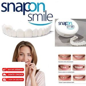 Gigi palsu lepas pasang 1set orang dewasa ko Viral Atas Bawah kuat tinggal pasang  gigi palsu penutup ompong silikon snap on smile kuat tahan lama instan putih penutup ompong