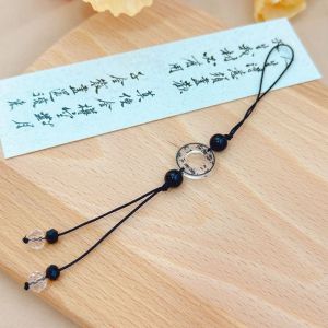 MYSNIA เสน่ห์ของโทรศัพท์ จี้ผีเสื้อสไตล์จีน อะคริลิค ทำด้วยมือดีไอวาย สายคล้องโทรศัพท์มือถือประดิษฐ์ตัวอักษร พวงกุญแจสาวๆ เครื่องประดับเล็กๆ โซ่ลูกปัดโทรศัพท์แบบย้อนยุค อุปกรณ์เสริมโทรศัพท์มือถือ