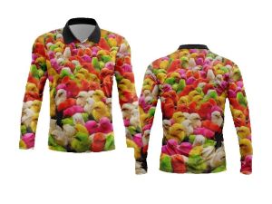 Kaos Jersey Fullprint Anak Ayam Warna Warni Dan Telur Ayam Fullprint Motif 3D Dewasa