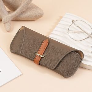 NOBLELYN Eyewear Storage Eyeglasses Box Genuine Leather Lightweight Glasses Case Fashion Eyewear Protector Sunglasses Bag Women