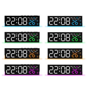 Night Light Digital Alarm Clock Electric Desk Clock with Indoor Temperature Loud Alarm Day of Week for Living Room