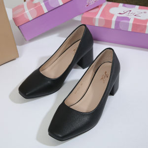 Summer fashion square toe  leather 2 inch high heels womens shoes