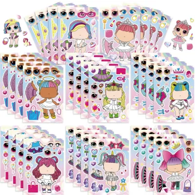 ✨💖🦈 Design the Character l Stickers l Kids DIY Art Kit l Pokemon Baby Shark Unicorn Dinosaur Excavator Rainbow Friends Garten of Ban Ban Steve Enderman Creeper Children Art and Craft Birthday Party Goodie Bag Gift Set l Children Day Gifts Christmas Gift