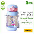 Botol minum anak double lock 400ml / Botol minum sekolah dengan sedotan gantungan 400 ml BPA Free QF-8003. 