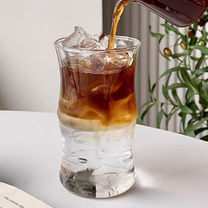 Seeko 400ml Creative Glass Cup Fashion Clear Coffee Cups for Juice Milk Tea
