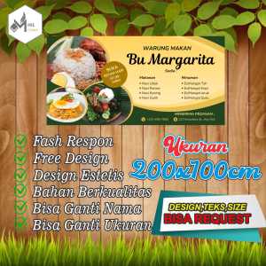 Spanduk Banner Size 200x100 cm Warung Makan Free Custom Design