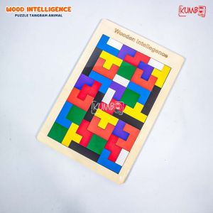 Mainan Edukasi Anak Puzzle Tangram Tetris Geometri Kayu