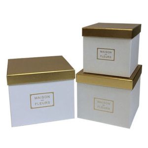 Square Gold Lining Flower Box Bouquet Box Square Maison Fleurs Gift Box Kotak Bunga Kotak Bouquet