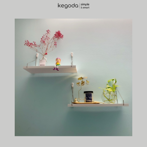Set 2 Kệ Gỗ Trang Trí Treo Tường Không Cần Khoan Thương Hiệu Kegoda Nhiều Màu Nhiều Kích Thước KT55