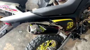 KNALPOT RACING ORIGINAL CRF KLX DTRACKER WR155 ORIGINAL RIVERSIDE EXHAUST TIPE R-03 BLACK COATING SERIES