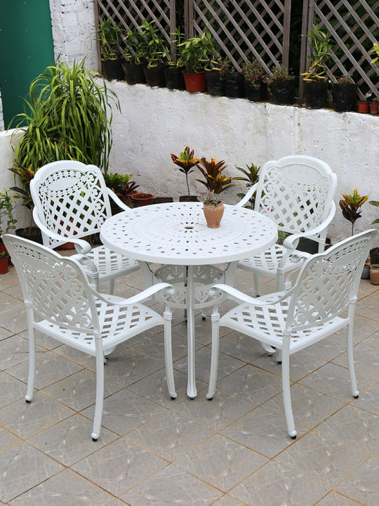 Cast aluminum tables and chairs outdoor waterproof villa courtyard