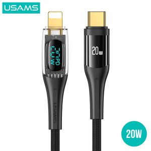 USAMS Shadow Series Kabel Data C to L PD 20W Transparent Digital Display