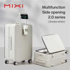 Mixi Side Opening Luggage 20/24/26 Inch Multi-functional Large-capacity Travel Suitcase Aluminum Frame Trolley Case with TSA Lock with USB+TYPE C Charging Port Cup Holder Phone Holder PC Carry On Luggage M9286