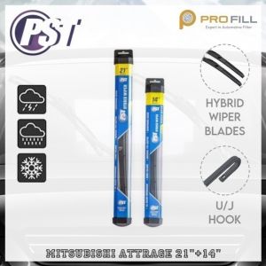 PST Hybrid Wiper Blade Set [Rubber Type] - Mitsubishi Attrage 2013-16 21"+14"