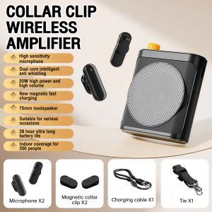M29 Wireless Lavalier Microphone Speaker Bluetooth 5.0 Portable PA System for Teaching Tour Guide