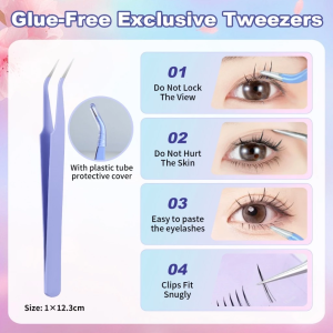 Glue-free eyelashes 9-12mm C curl false eyelashes without glue easy to wear eyelashes can be reused