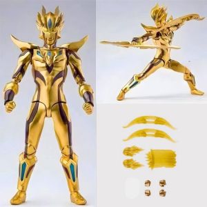 (Malay spot)New SHF16cm Ultraman Zero Gold Ultraman Zero Beyond multi-accessory multi-joint movable toy model childrens gift Plastic Figures toys