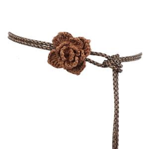 Vintage Flower Designs Woven Waist Belt Adjustable Length Waist Rope for Women Dresses and Skirt Spring All Matching