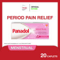 PANADOL Menstrual, Paracetamol for Fast & Effective Period Pain Relief, Headache, Menstrual Pain, Bloating - 20 caplets. 