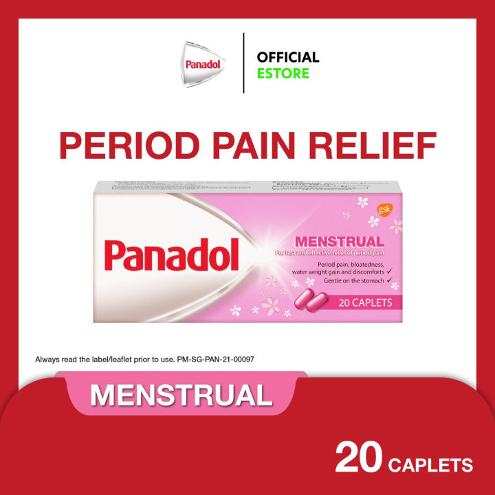 PANADOL Menstrual, Paracetamol for Fast & Effective Period Pain Relief, Headache, Menstrual Pain, Bloating - 20 caplets