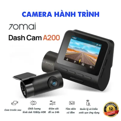 [Chính hãng] 70mai Dash Cam A200 - HDR 1080P Ghi Hình 2 Kênh Trước Sau Giá Rẻ