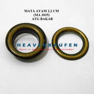 Eyelet Mata Ayam / Mata Sapi Besar Diameter Lubang 22 cm Kode MA3035 Warna ATG Bakar Harga Per Lusin