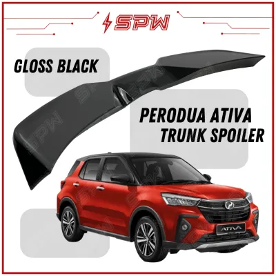 Perodua Ativa ABS Trunk Spoiler Rear Trunk Spoiler Lip ABS Material Gloss Black 2021 2022 2023