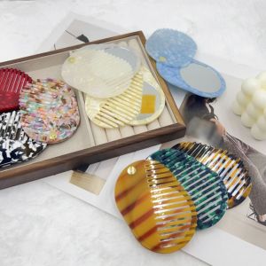 ANAMA Acetate Makeup Mirror multifunctional Mini Skin Care Tools portable Folding Hair comb Travel