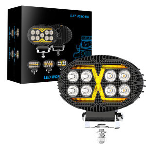 Manufacturers New Car led Oval Work Light 8 Off-road Vehicle Driving Light Modified Front Light Auxiliary Engineering Vehicle Light