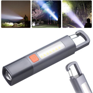【HOSPORT】 Camping Powerful Flashlight 300LM Ultra Bright LED Torch 3 Gears Zoomable Emergency Lantern Power Bank for Power Outages
