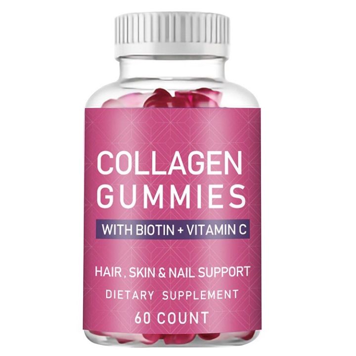 Biotin Collagen Gummies Vitamins AntiHair Loss Keratin Skin Care