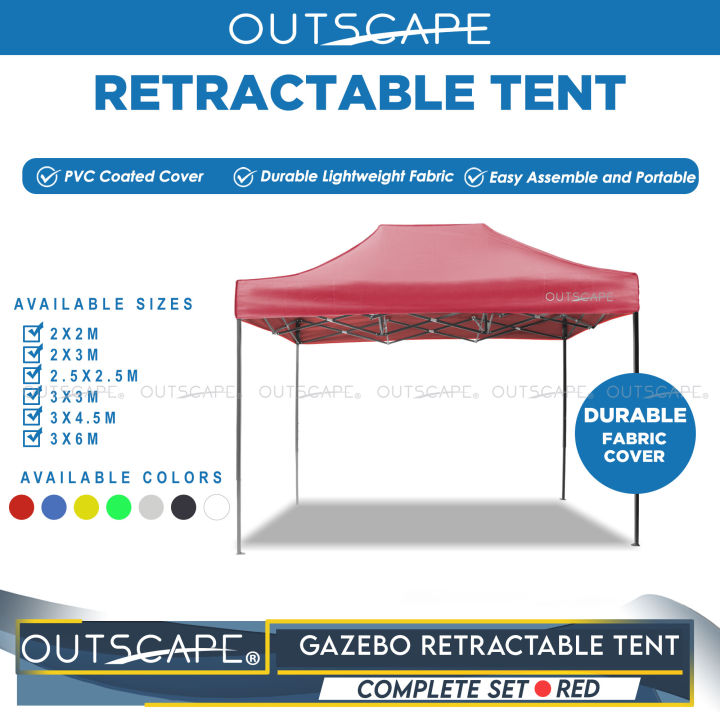 OUTSCAPE Retractable Tent 2x2 | 2.5x2.5 | 2x3 | 3x3 | 3x4.5 Meter ...