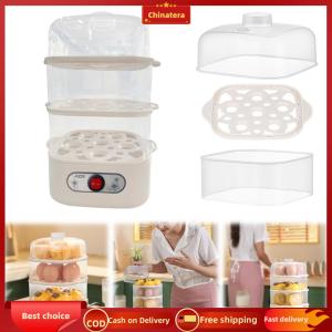 [Chinatera Malll]Two/Three-Layer Electric Steamer Machine 6 Eggs Multifunction Egg Boiler Cooker Portable Egg Boiler Kitchen Cooking Tool