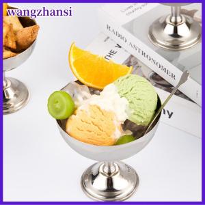 wangzhansi 304ถ้วยสเตนเลสสำหรับใส่พุดดิ้งนมเยลลี่ไอศกรีมถ้วยชามสลัดจานใส่ผลไม้ขนมหวาน