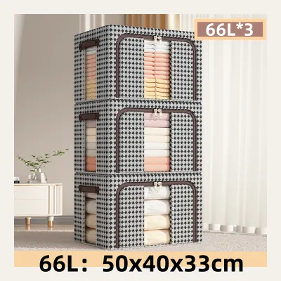 tahan air storage box 66/100L Lipat kotak penyimpanan pakaian serbaguna mainan box baju besar organizer