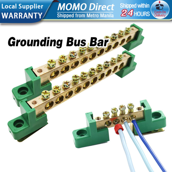 Grounding Bus Bar Brass Grounding Bus Bar 6/8/12 Ways Distribution