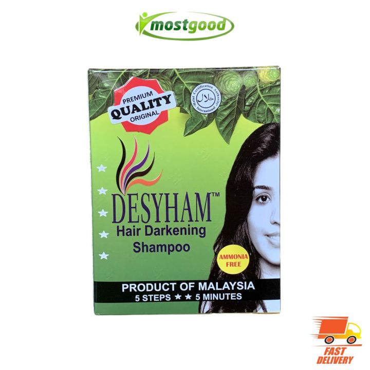 DESYHAM Hair Darkening Shampoo (Black) Dai Rambut / Hair Dye (1 Pack ...