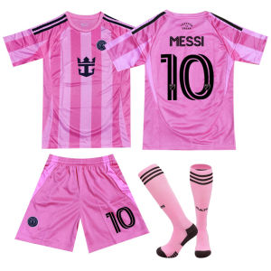 2526 New Miami home pink No. 10 Messi soccer kit set 9 Messi sports team uniform jerseyfootball jersey for men soccer shirt