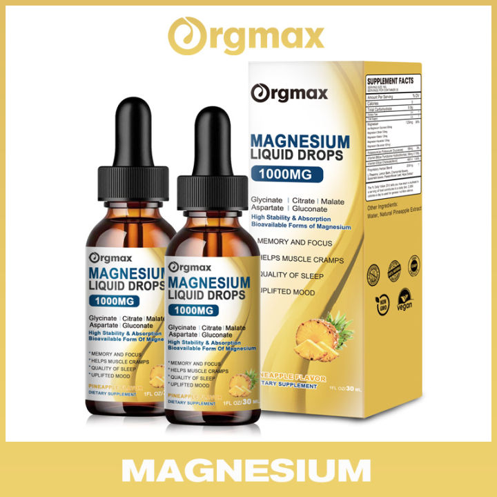 Orgmax Magnesium Glycinate Liquids Drops 500mg Improve Sleep Quality