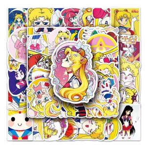 51pcs Sailor Moon Sticker Suitcase Notebook Guitar Skateboard Laptop Waterproof Anime Sticker Kid Toy