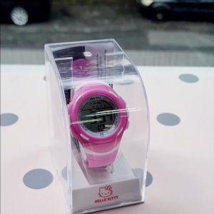 Sanrio Hello Kitty Girls Ladies Sporty Digital Movement Silicon Strap Watch HKSQ3383-01B Purple