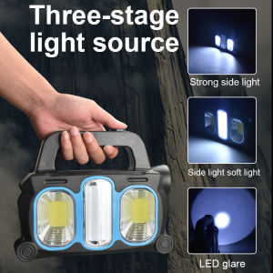 SANX 20W Solar Flashlight LED COB Soalr Camping Light 3 Modes Portable Lantern Solar Charging 2 x 18650 USB Work Lamp Waterproof Repair Lights