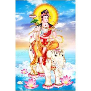 Tranh đính đá toàn bộ Văn Thù Sư Lời Bồ Tát Phổ Hiền Bồ Tát