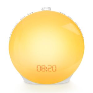 MAXI 7 Colors Sunrise Alarm Clock Sunrise Simulation 10 Natural Sounds Sleep Nightlight Dual Alarms Gift Wake Up Light Clock Kids