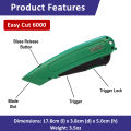 Safety Cutter Retractable Blade, Replaceable Blade, Safer than Penknife [Safety Knife, Safety Box Cutter, Ergonomic, Ambidextrous, Edge Guides, Trigger Activated, Blunt Tip Blade, Blade Lock, Protect Users, Prevent Content Damage]. 