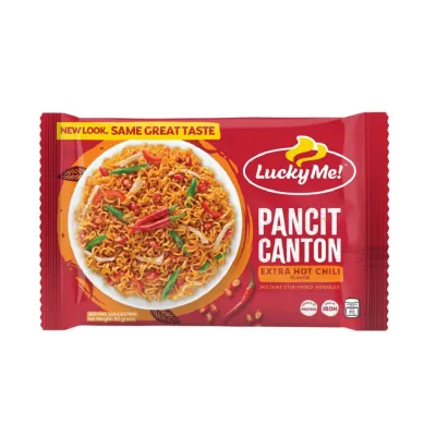 Pancit Canton Extra Hot Chili 60g (Packet of 6pcs) imported from Philippines - Filipino Favorite