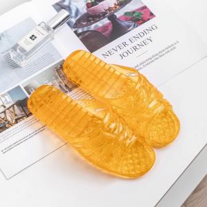 [Free Shipping] WomenS Transparent Crystal Slippers For Summer With A Low Heel Made Of Plastic Simple And Suitable For Home Use Nostalgic Classic Non-Slip Indoor Slippers