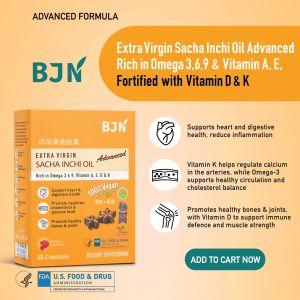 BJN Sacha Inchi Oil ADVANCED "With Vitamain D & K" Capsules 60s