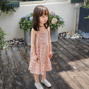 KYII Girl summer baby cotton dress Children flower princess Dress ky22139